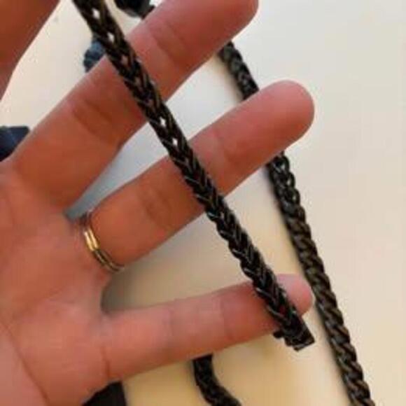 Lynx 20” Black Stainless Steel Foxtail Chain New - Picture 2 of 2